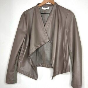 BB Dakota Faux Leather Open Drape Jacket, size M